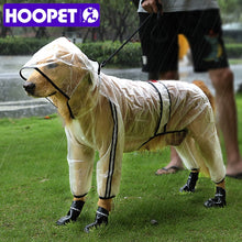 Load image into Gallery viewer, HOOPET Pet Raincoat Puppy Four Feet Hooded Transparent Waterproof Teddy Large Dog Rain Out Clothes for Animals
